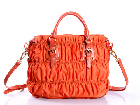 2014 Replica Designer Gaufre Nylon Fabric Tote Bag BN1336 orange - Click Image to Close